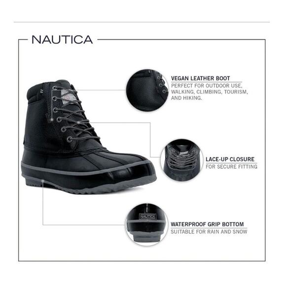 NAUTICA Mens Duck Waterproof Shell Snow & Rain Boot sz 12 Wide NEW # M358 main image 8